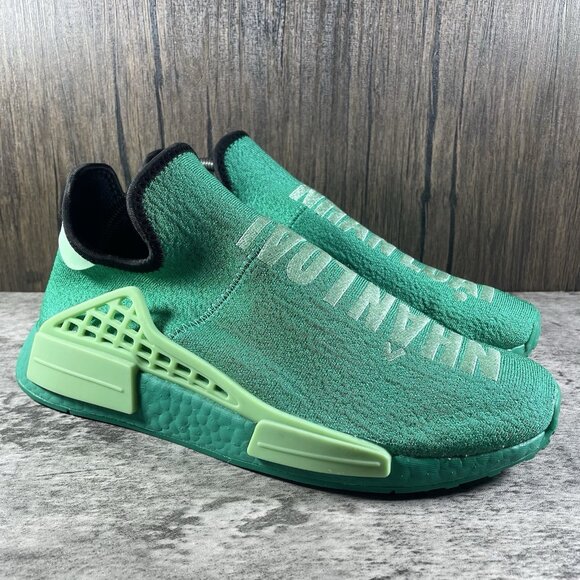Pharrell Williams x NMD human race “core green” Size 9 *No laces* - Picture 1 of 10